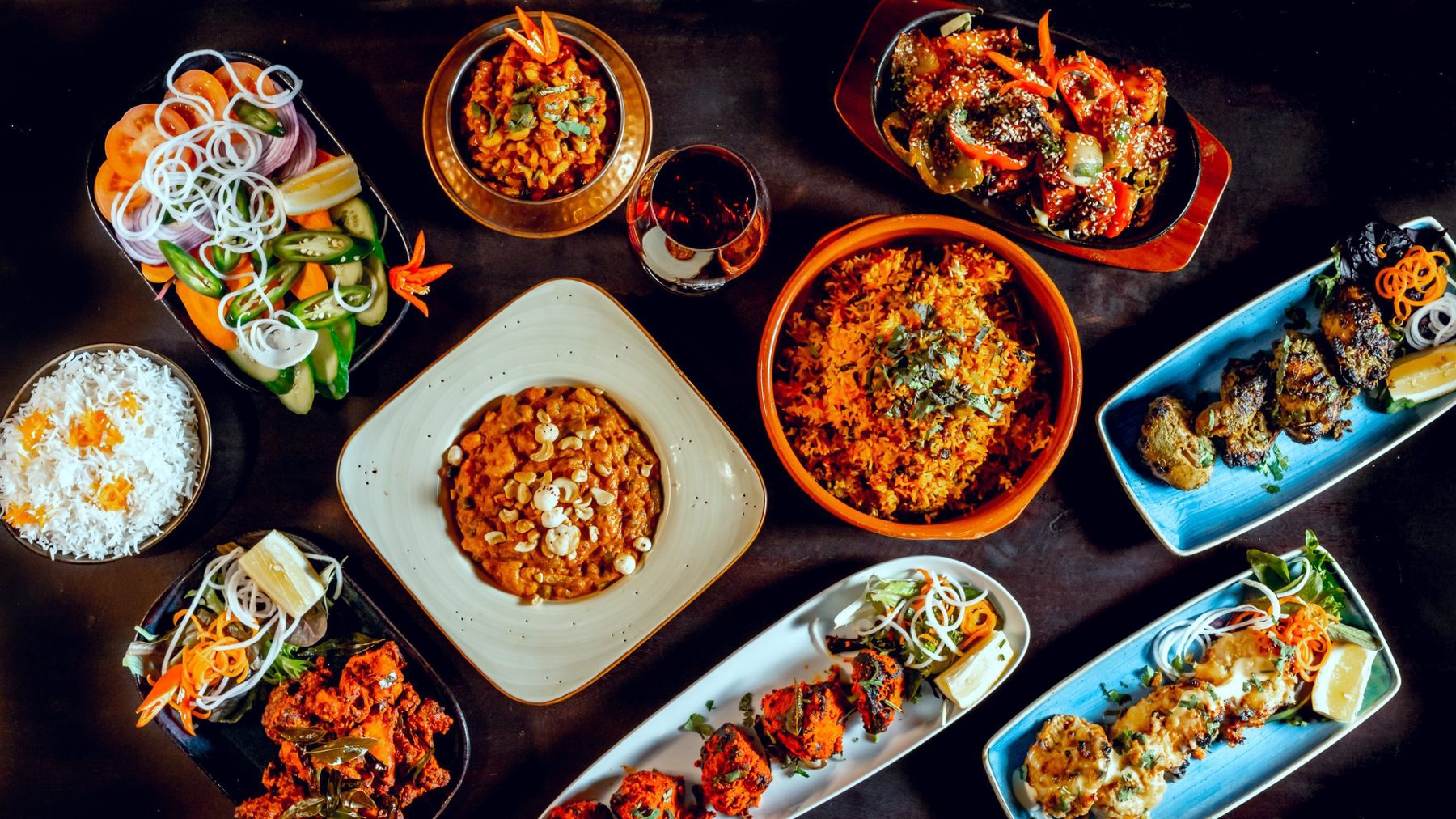 Indian feast spread